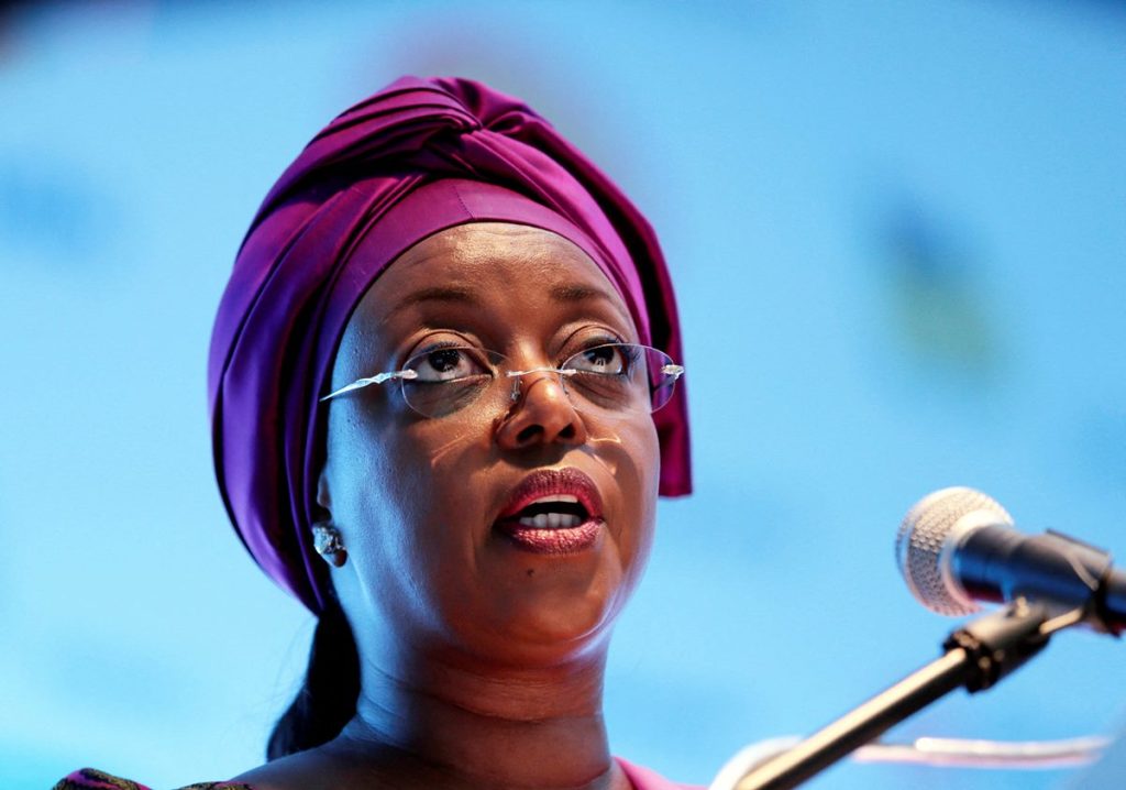 File Photo: Nigeria's Minister Of Petroleum Diezani Alison Madueke Addresses Delegates At The Opening Of The Nigeira Oil & Gas 2014 Conference In Abuja